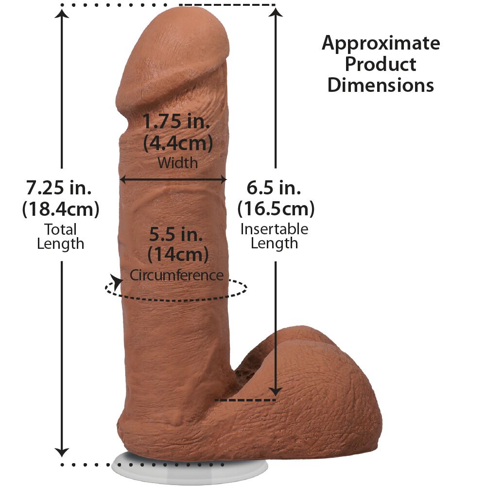 Фалоімітатор - Фалоімітатор Doc Johnson The Realistic Cock ULTRASKYN - 6 Inch with Balls Caramel 4