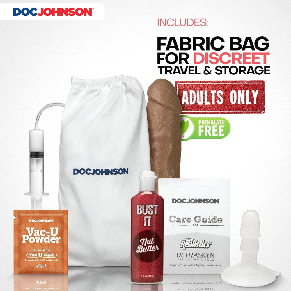 Фалоімітатор - Фалоімітатор, що кінчає Doc Johnson The Realistic Cock ULTRASKYN - Squirting 9,5 Inch Caramel 3