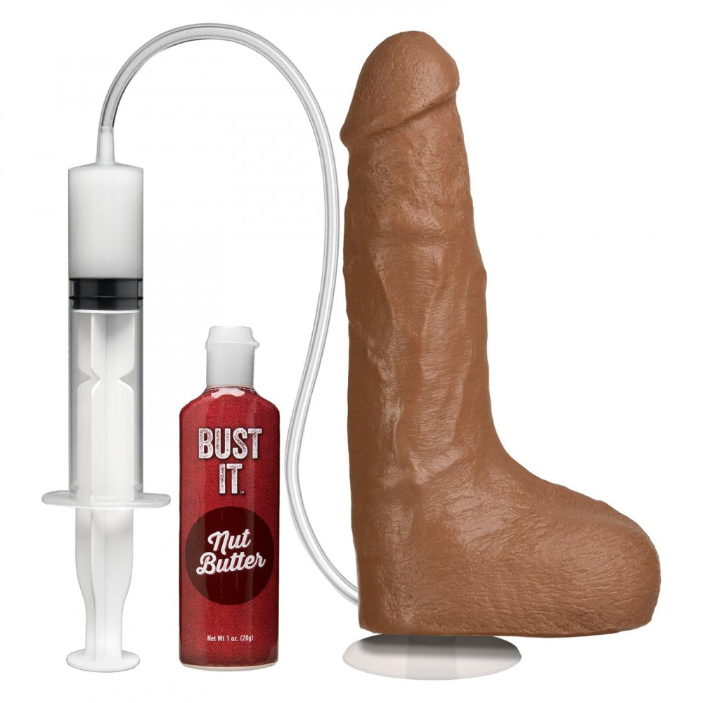 Фалоімітатор - Фалоімітатор, що кінчає Doc Johnson The Realistic Cock ULTRASKYN - Squirting 9,5 Inch Caramel