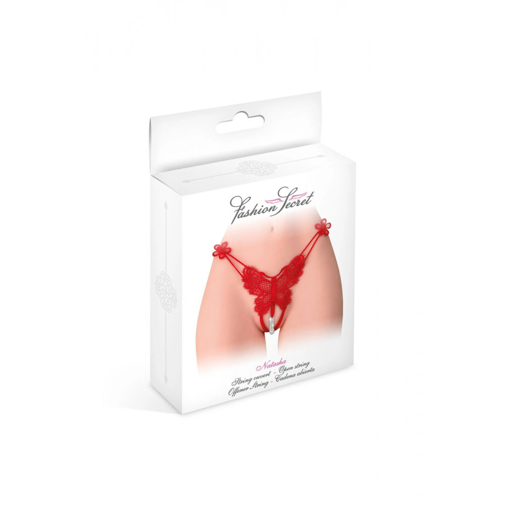 Женское эротическое белье - Трусики с жемчугом Fashion Secret Natasha Red 2