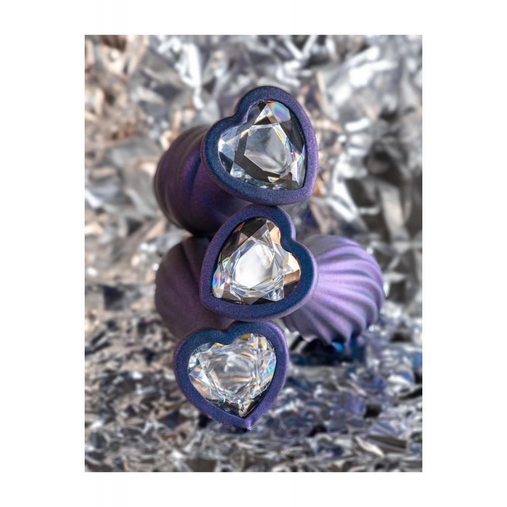 Разное - Текстурированная анальная пробка Blush Anal Adventures Matrix украшенная камнем, фиолетовая 4