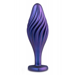 Текстурированная анальная пробка Blush Anal Adventures Matrix украшенная камнем, фиолетовая