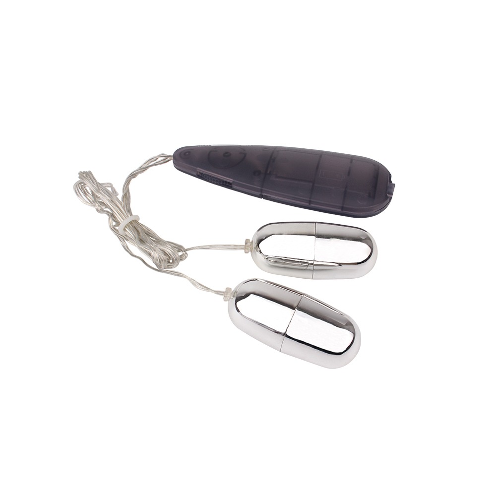  - Віброяйця з пультом Chisa Hi-Basic Dual Delight Vibrating Bullets, сріблясті 2