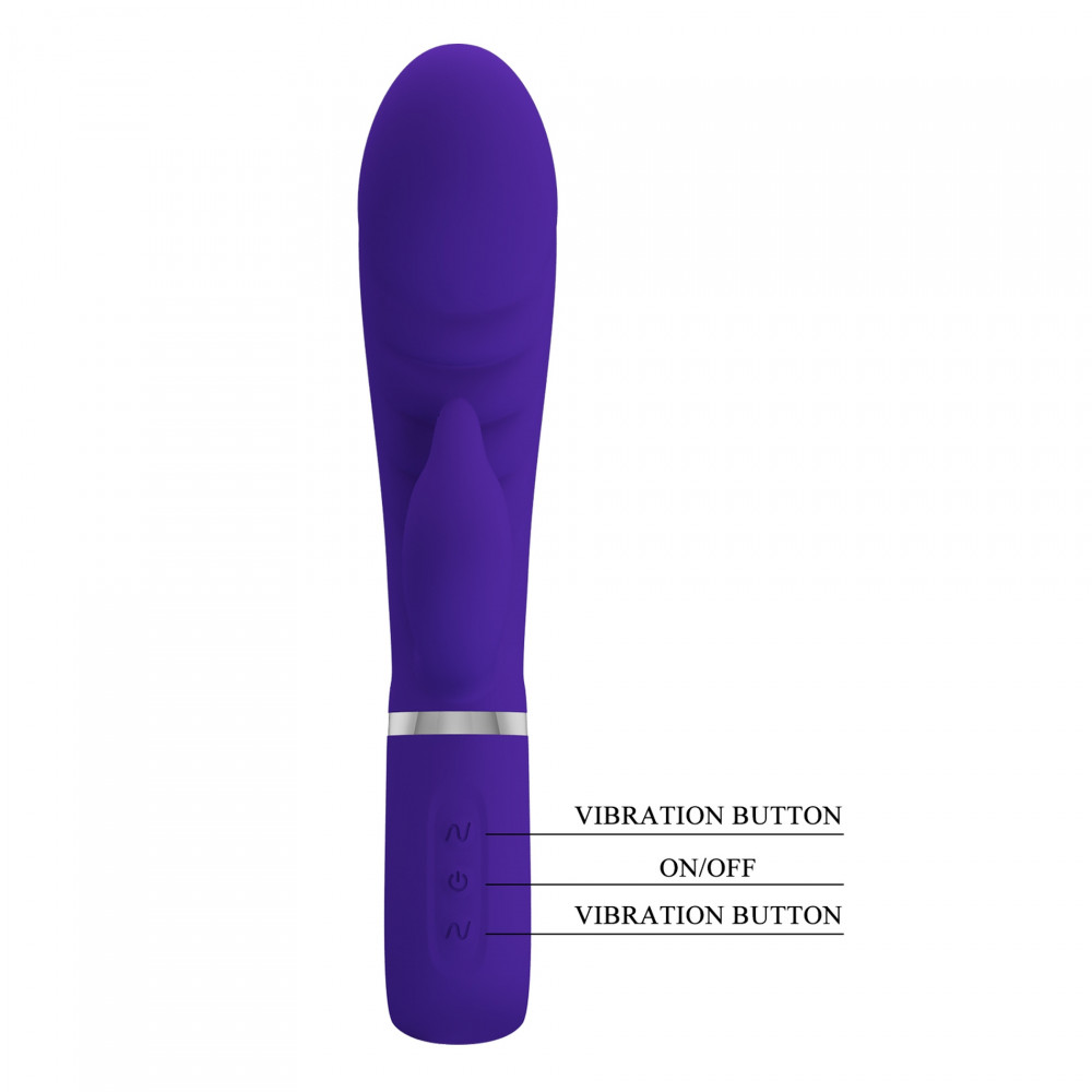 Вибратор-кролик - Вибратор-кролик ребристый Pretty Love Prescott фиолетовый, 20 х 3.9 см 8