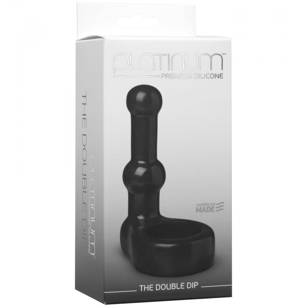 Секс игрушки - Насадка для двойного проникновения Doc Johnson The Double Dip Black (мятая упаковка) 2