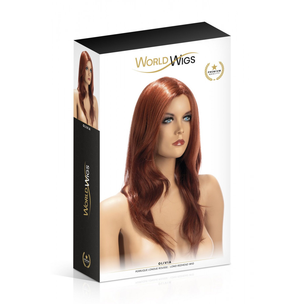 Аксессуары для эротического образа - Парик World Wigs OLIVIA LONG REDHEAD 1