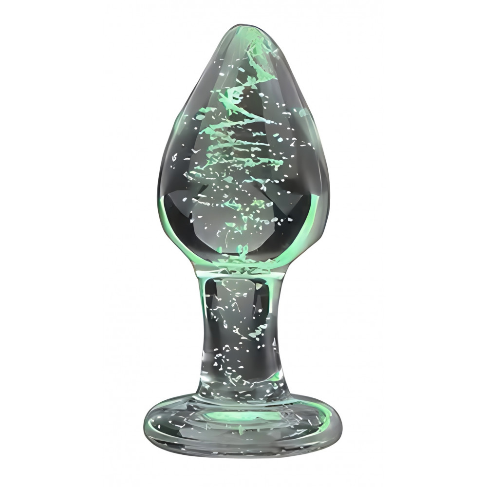 Різне - Анальний плаг зі скла, що світиться EGZO EAP-P (довжина 8 см, діаметр 3.2 см ) 1