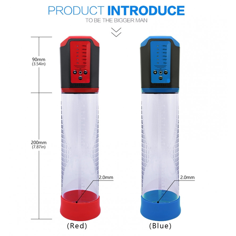 Помпы - Автоматическая вакуумная помпа с зарядкой от USB CANWIN Passion Pump Men BLUE - P638AU 8