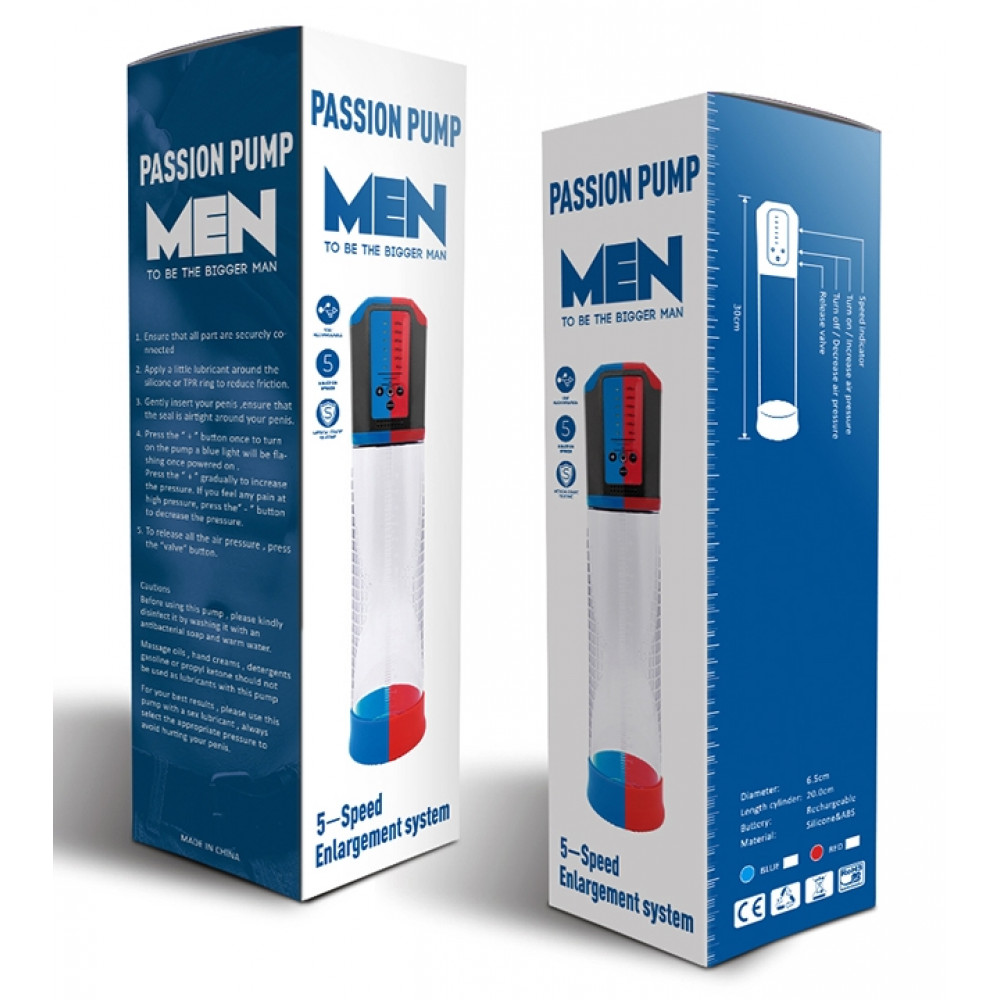 Помпы - Автоматическая вакуумная помпа с зарядкой от USB CANWIN Passion Pump Men BLUE - P638AU 9