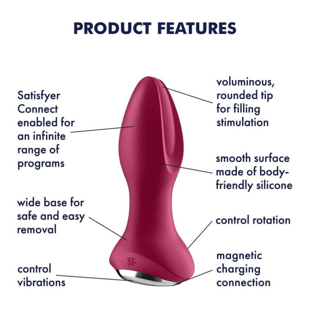 Разное - Анальная смарт-пробка с ротацией Satisfyer Rotator Plug 2+, бордовый 7