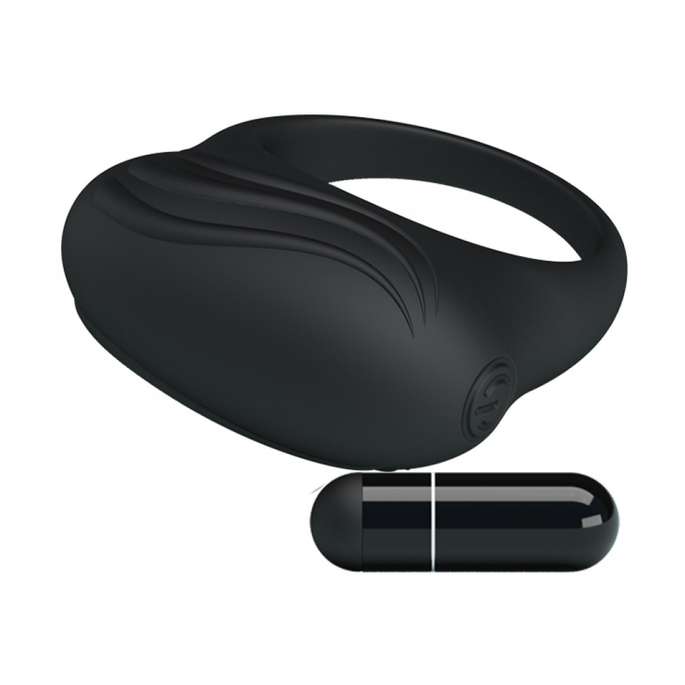 Эрекционные кольца с вибрацией - Эрекционное виброкольцо PRETTY LOVE Bertram, черное 4