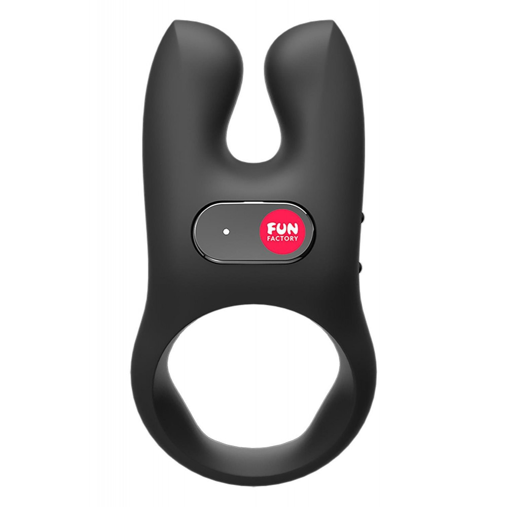 Эрекционные кольца с вибрацией - Эррекционное виброкольцо Fun Factory Nos черное, 8 см 2