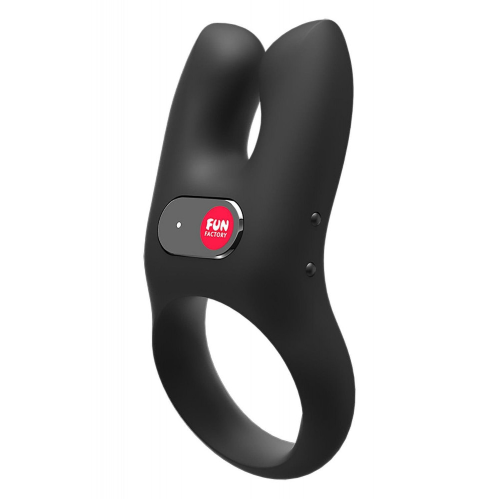 Эрекционные кольца с вибрацией - Эррекционное виброкольцо Fun Factory Nos черное, 8 см 1