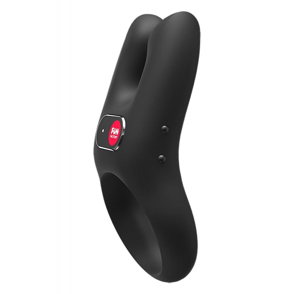 Эрекционные кольца с вибрацией - Эррекционное виброкольцо Fun Factory Nos черное, 8 см 3