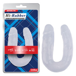 Фалоімітатор подвійний реалістичний Chisa Hi-Rubber 14, прозорий