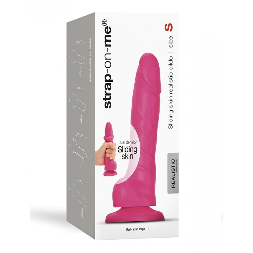 Секс игрушки - Фаллоимитатор реалистичный размер S Strap-On-Me на присоске, розовый, 17 х 3.6 см 1