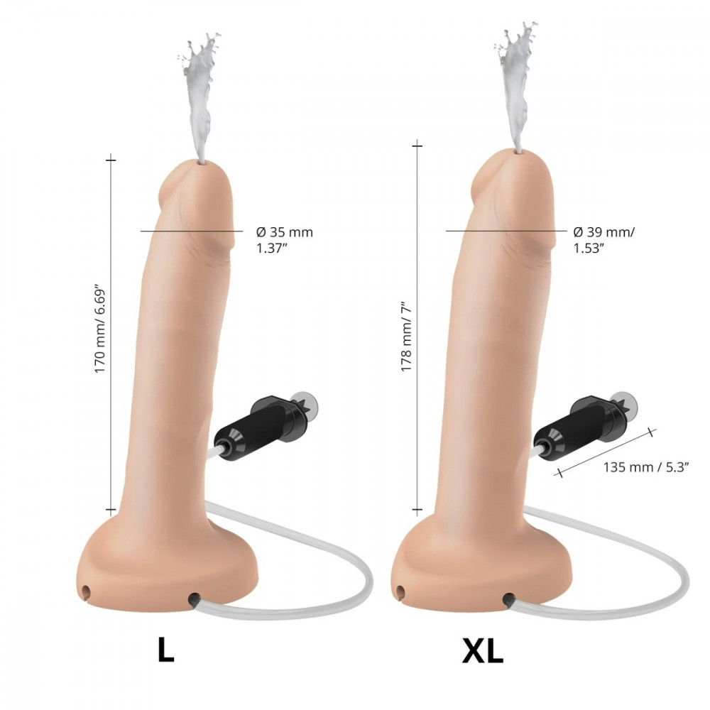 Секс игрушки - Фаллоимитатор с эффектом семяизвержения, реалистичный,телесный , XL Strap-On-Me 3