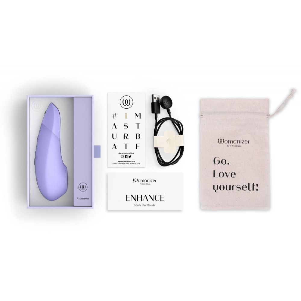 Разное - Клиторальный вакуумный стимулятор 2 в 1 Womanizer Enhance с вибрацией, сиреневый 8