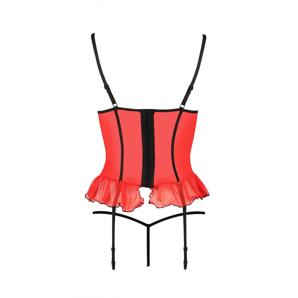 Разное - Корсет с открытой грудью S/M красный CHERRY CORSET - Passion 3