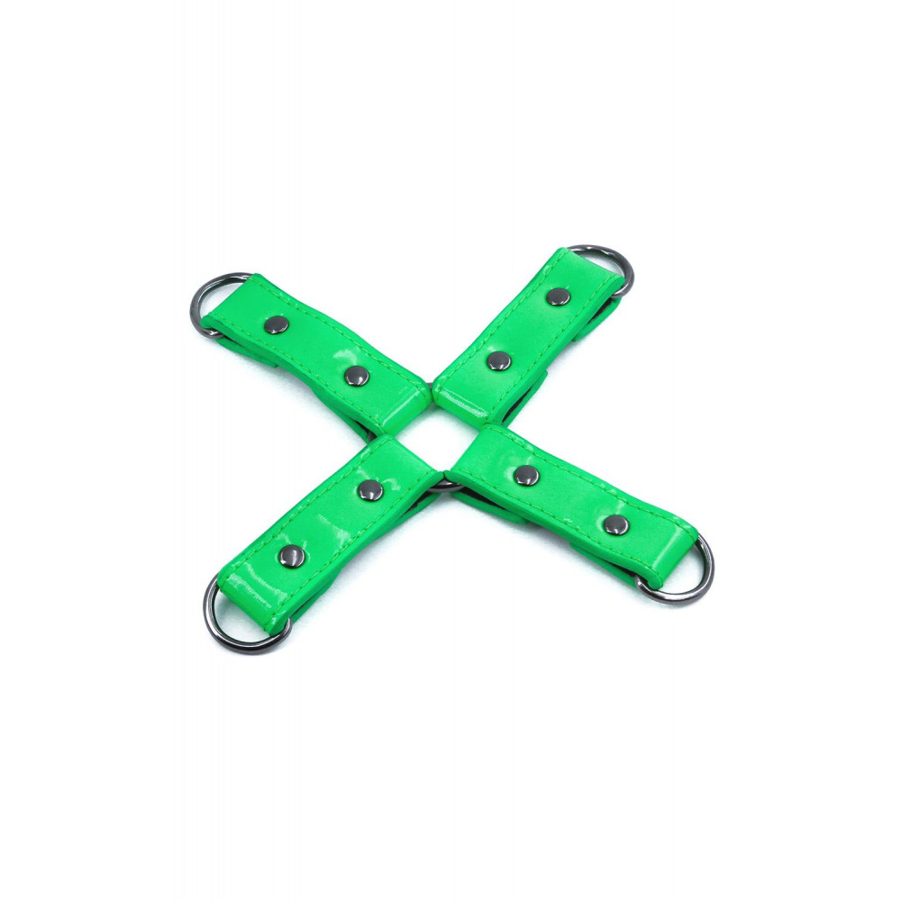 БДСМ игрушки - Крестообразная система фиксации NS Novelties ELECTRA HOG TIE GREEN