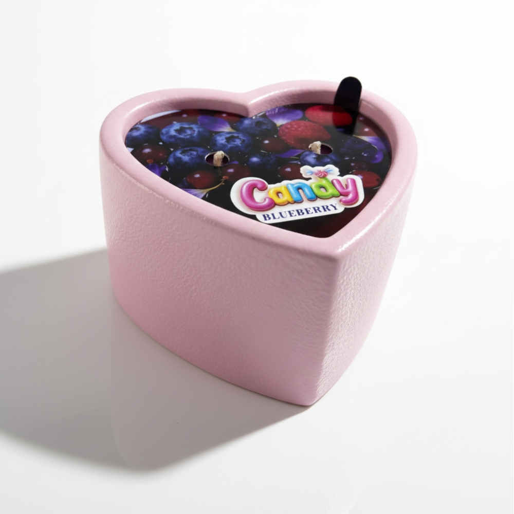 Для масажу - Масажна свічка з ароматом чорниці Candy Blueberry у формі серця, 70 мл 12
