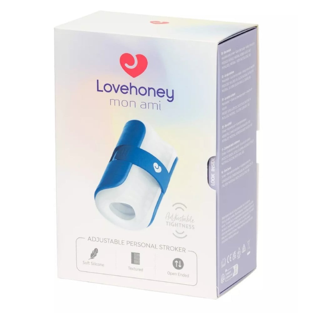 Разное - Мастурбатор Lovehoney Mon Ami Adjustable с открытым каналом, бело-голубой 3