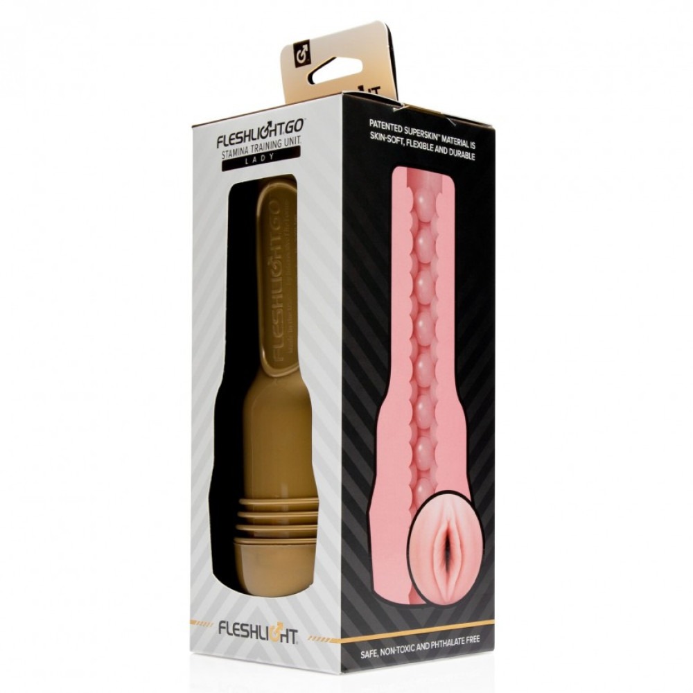 Секс игрушки - Мастурбатор вагина в колбе, киберкожа Fleshlight Go Pink Lady STU, бежевый 5