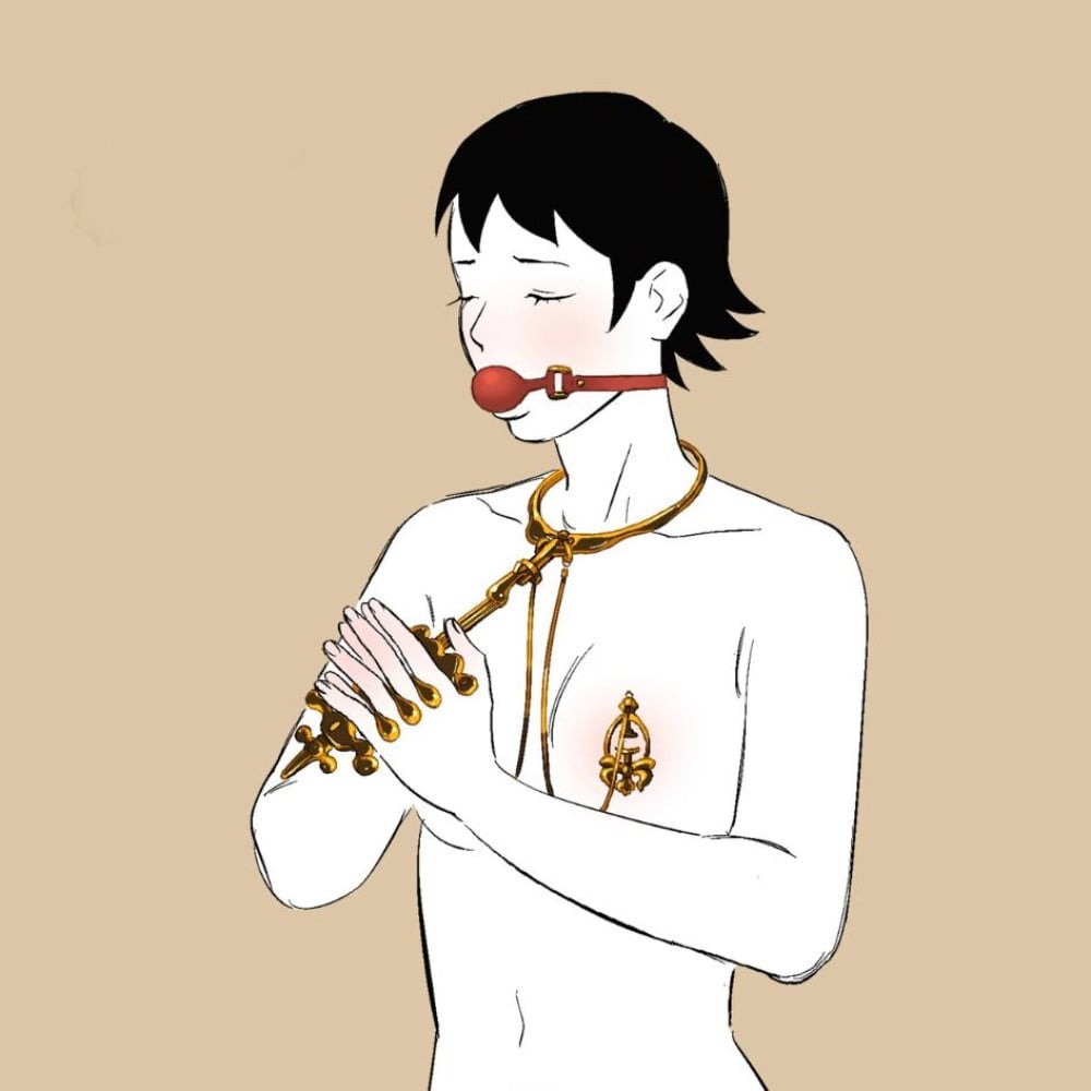 Різне - Металевий нашийник UPKO Migratory Bird із фіксатором для пальчиків рук, золотистий 7