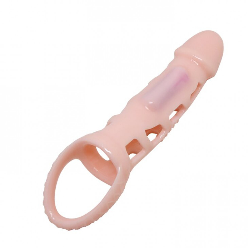 Эрекционные кольца и насадки на член - Насадка-презерватив с вибрацией 