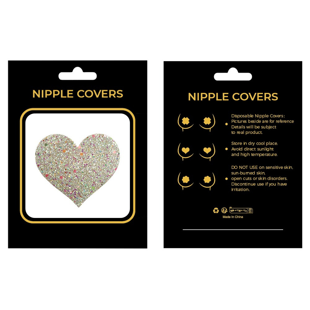 Різне - Пестиси на соски серця з гліттером Star Night, що світяться в темряві 3