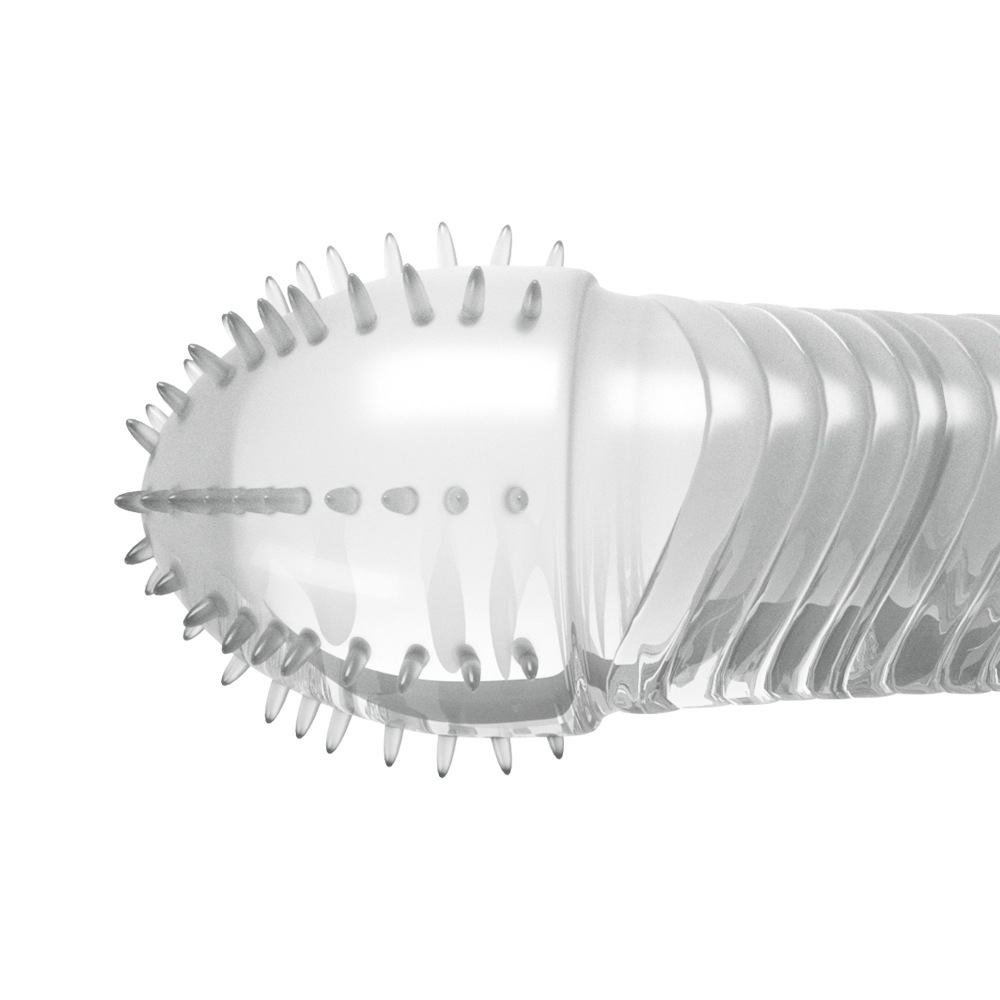 Эрекционные кольца без вибрации - Ребристая насадка на пенис Crushious, 15.5 x 3.3 см 2