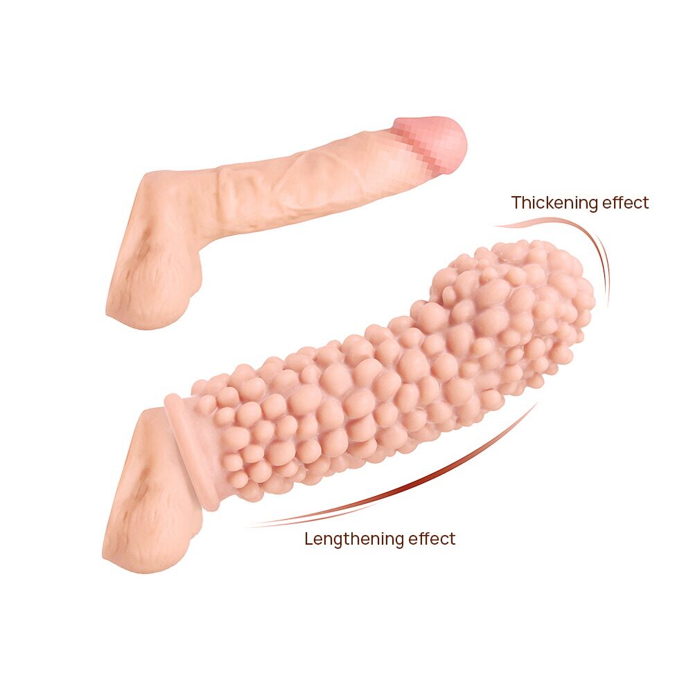 Эрекционные кольца без вибрации - Насадка на член Kokos Extreme Sleeve ES.08 размер M, утолщающая, стимулирующий рельеф 4