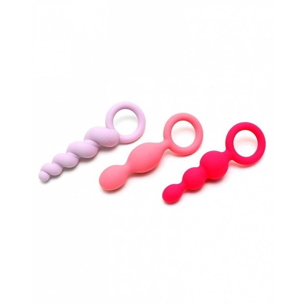 Наборы анальных пробок - Набор анальных игрушек Satisfyer Plugs colored (set of 3) - Booty Call, макс. диаметр 3 см 2