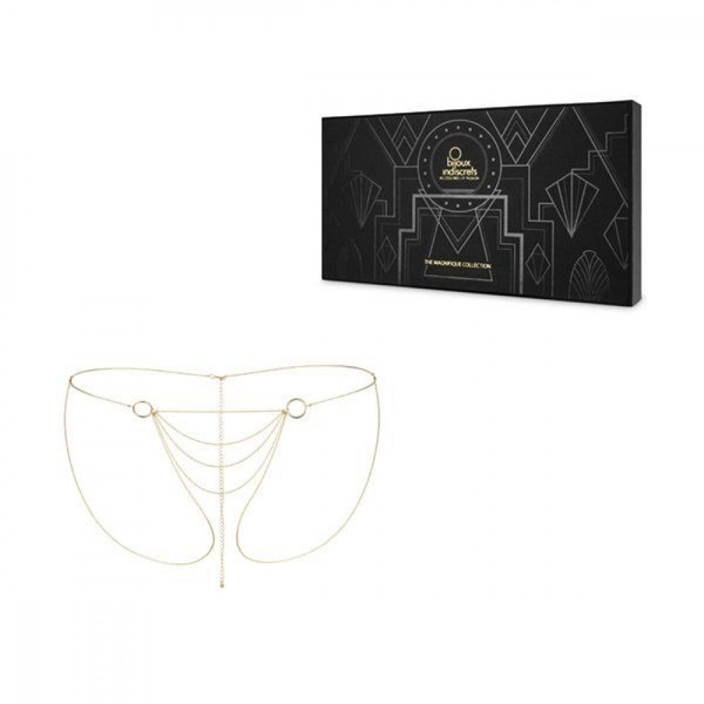 Интимные украшения - Цепочка-трусики Bijoux Indiscrets Magnifique Bikini Chain – Gold, украшение для тела 4