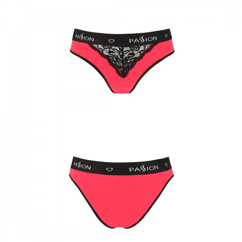 Эротические комплекты - Трусики с широкой резинкой и кружевом Passion PS001 PANTIES red/black, size L 2