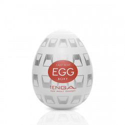 Мастурбатор-яйцо Tenga Egg Boxy с геометрическим рельефом