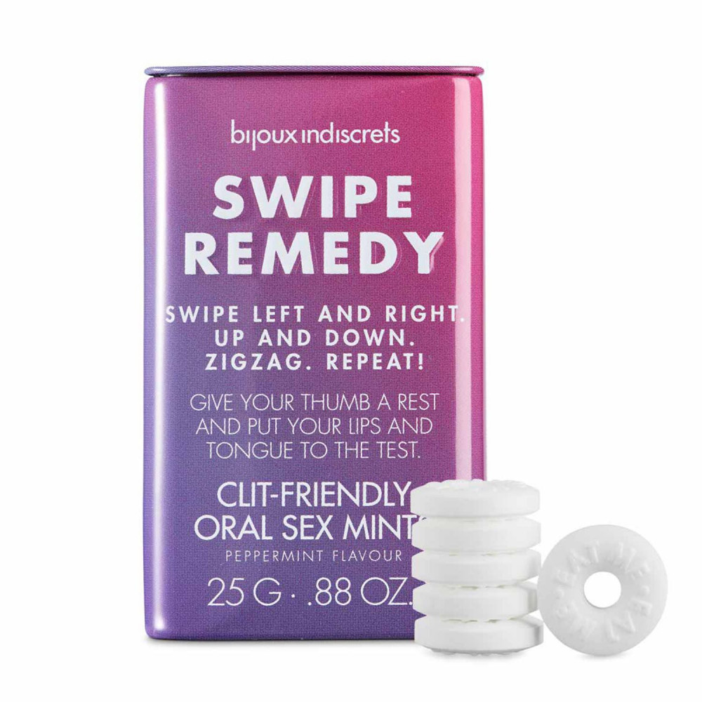 Стимулирующие средства и пролонгаторы - Мятные конфеты Bijoux Indiscrets Swipe Remedy – clitherapy oral sex mints, без сахара, срок 31.08.23 2