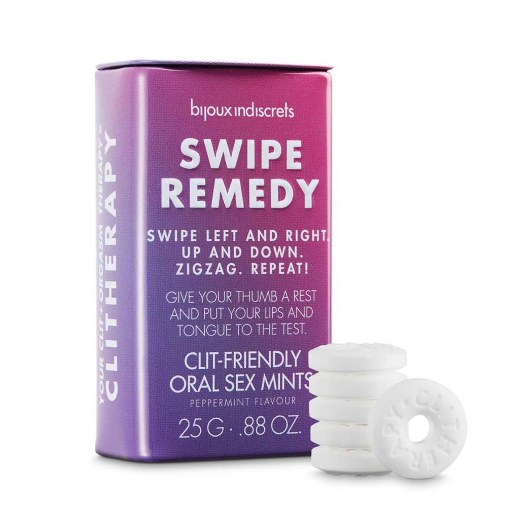 Стимулирующие средства и пролонгаторы - Мятные конфеты Bijoux Indiscrets Swipe Remedy – clitherapy oral sex mints, без сахара, срок 31.08.23 3