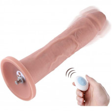 Фаллоимитатор 10.2″ с вибрацией для секс-машин Hismith Silicone Dildo with Vibe, KlicLok, пульт ДУ