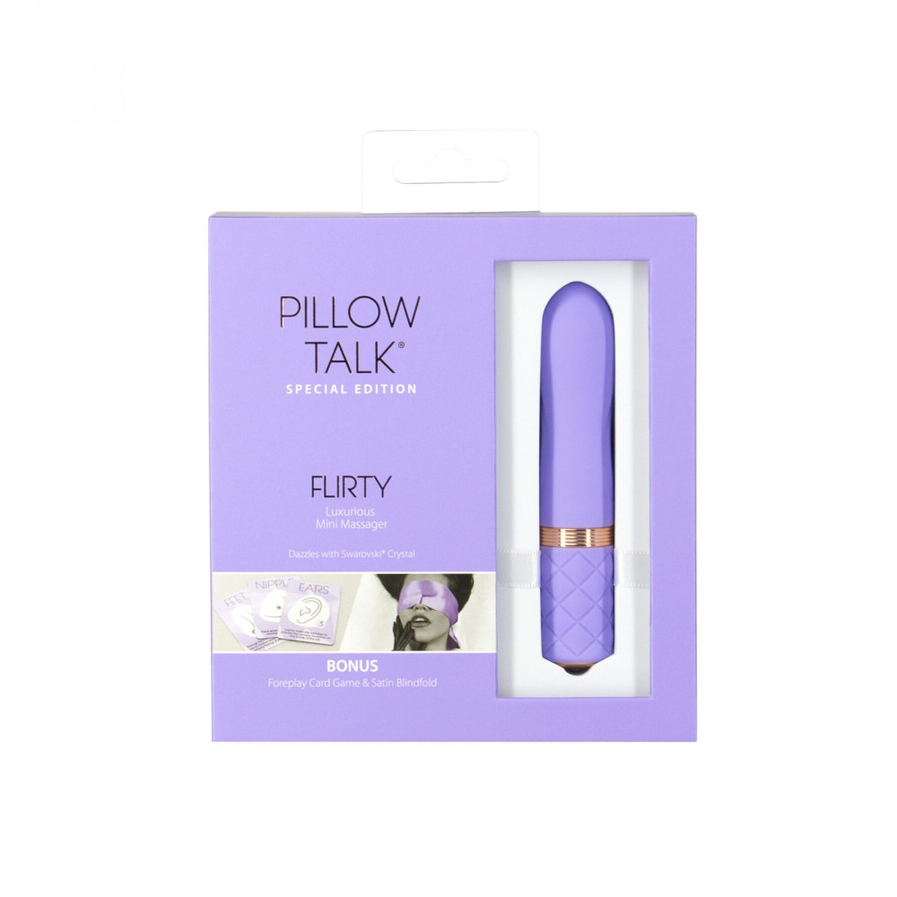 Вибратор - Роскошный вибратор Pillow Talk Flirty Purple Special Edition, Сваровски, повязка на глаза+игра 3