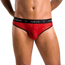 Мужские полупрозрачные трусы Passion 031 Slip Mike L/XL Red, под леопард