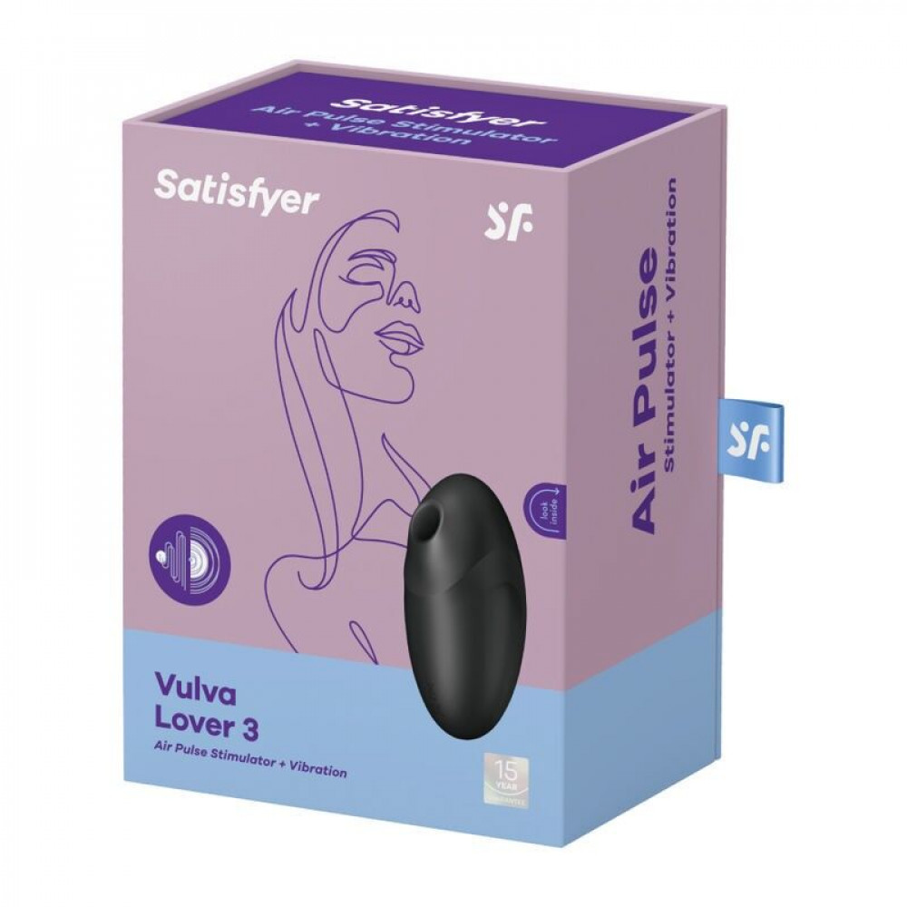 Вибраторы вакуумные - Вакуумный стимулятор Satisfyer Vulva Lover 3 Black 1