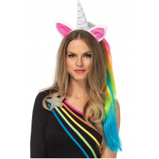 Обруч рог единорога Leg Avenue Magical Unicorn Headband, с радужной гривой