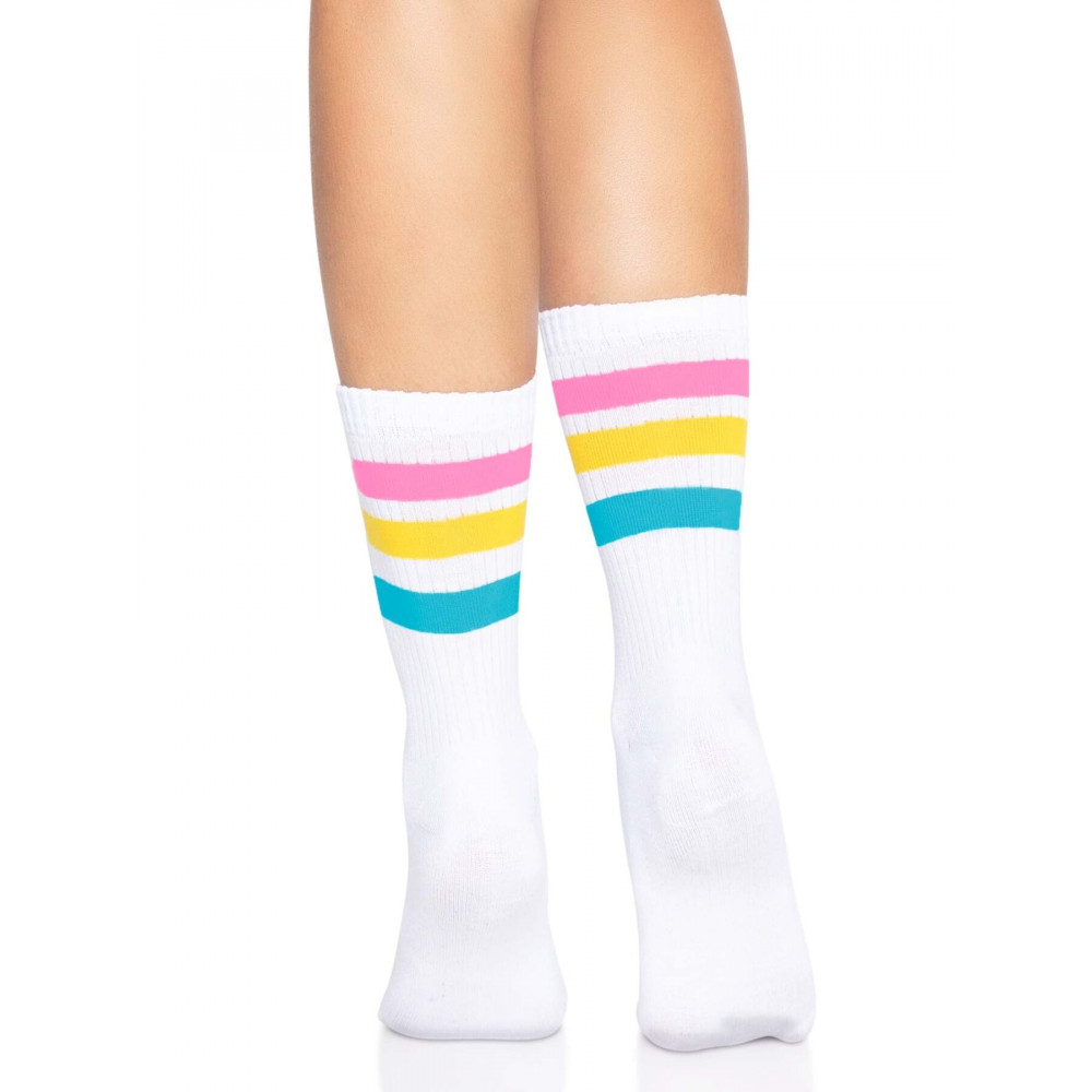 Чулки - Носки женские в полоску Leg Avenue Pride crew socks Pansexual, 37–43 размер 6