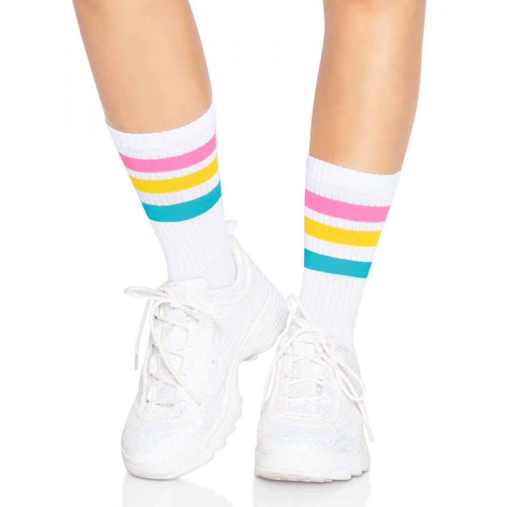 Чулки - Носки женские в полоску Leg Avenue Pride crew socks Pansexual, 37–43 размер 5
