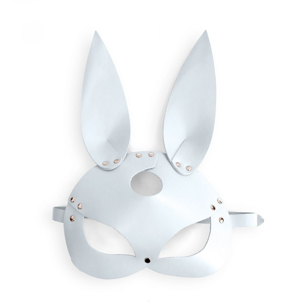 Маски - Кожаная маска Зайки Art of Sex - Bunny mask, цвет Белый 3