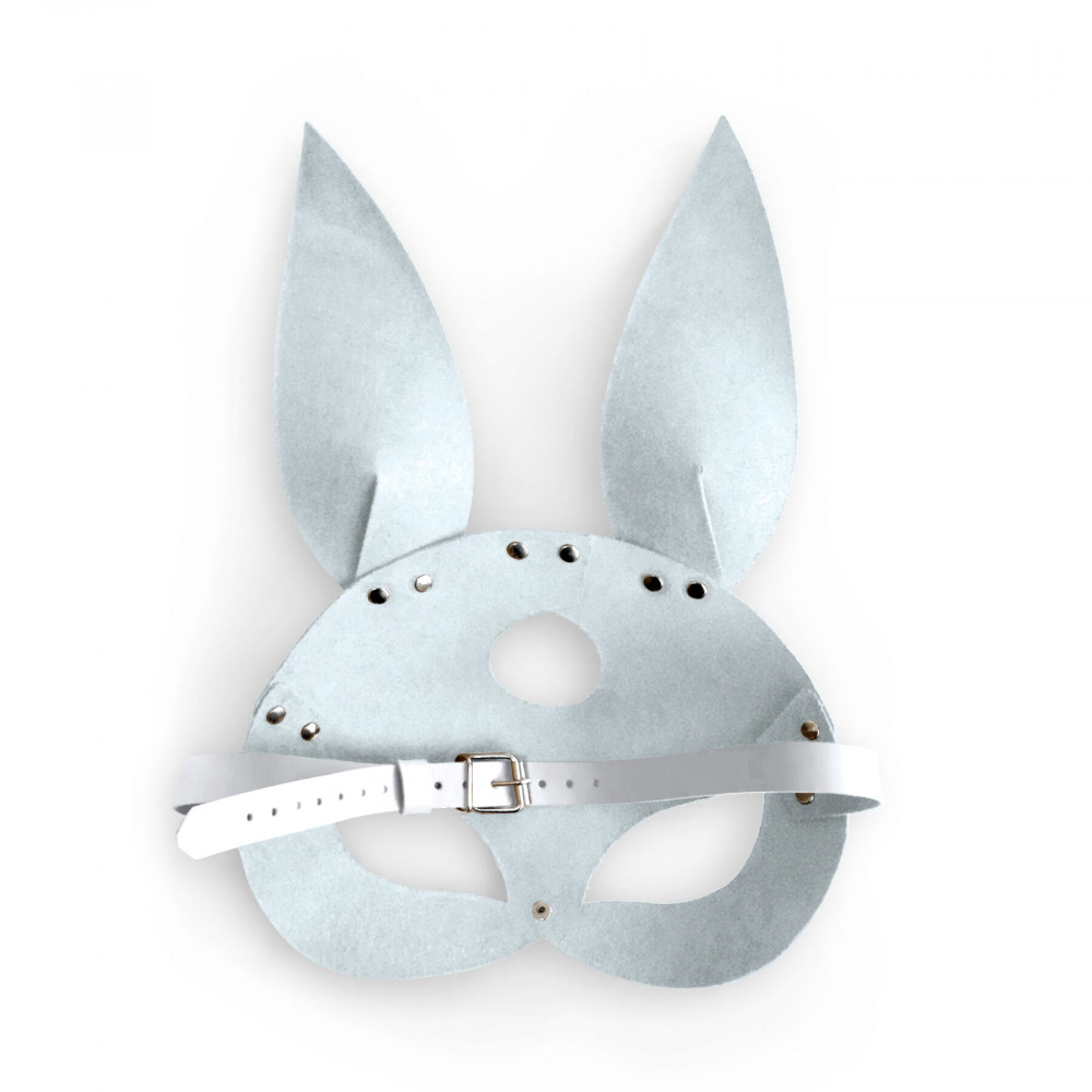 Маски - Кожаная маска Зайки Art of Sex - Bunny mask, цвет Белый 2