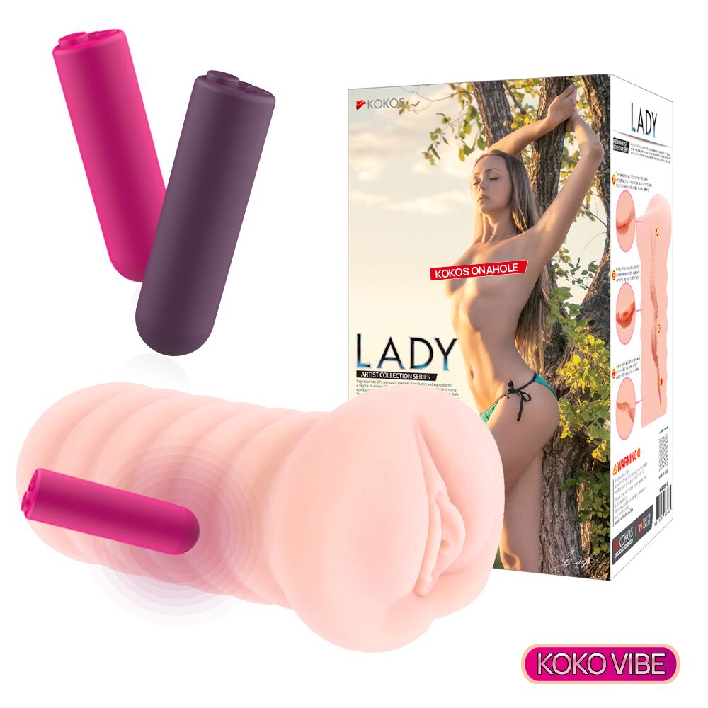 Мастурбаторы с вибрацией - Мастурбатор-вагина Kokos Lady Vibe 2
