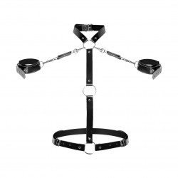 Женская портупея с наручниками Art of Sex - Ursula черная XS-2XL, экокожа