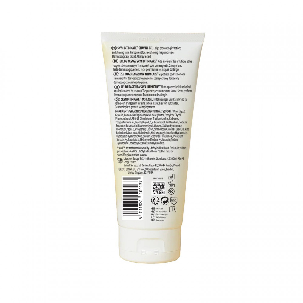 Різне - Розпродаж!!! Гель для гоління Skyn Intimicare Shaving Gel 150 мл (термін 30.06.2026) 1